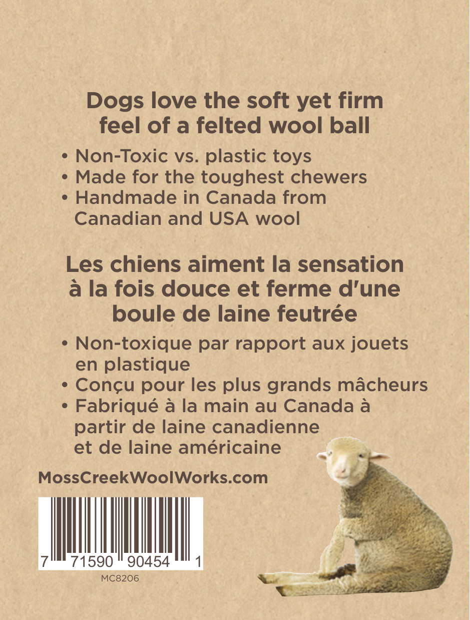 "Woolf" Wool Ball for Dogs | Set of 2 | Natural Fetch Toy