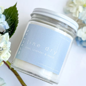 Line Dry candle - clean cotton, lavender, sandalwood