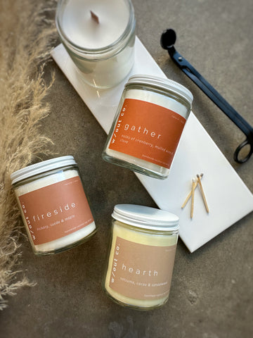 Fireside candle - hickory, suede & maple